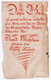 WATERCOLOR FRAKTUR BOOKPLATE,