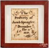 WATERCOLOR FRAKTUR BOOKPLATE F