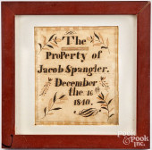 WATERCOLOR FRAKTUR BOOKPLATE F