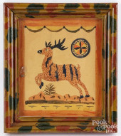 WATERCOLOR FRAKTUR DRAWING OF