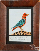 WATERCOLOR FRAKTUR DRAWING OF