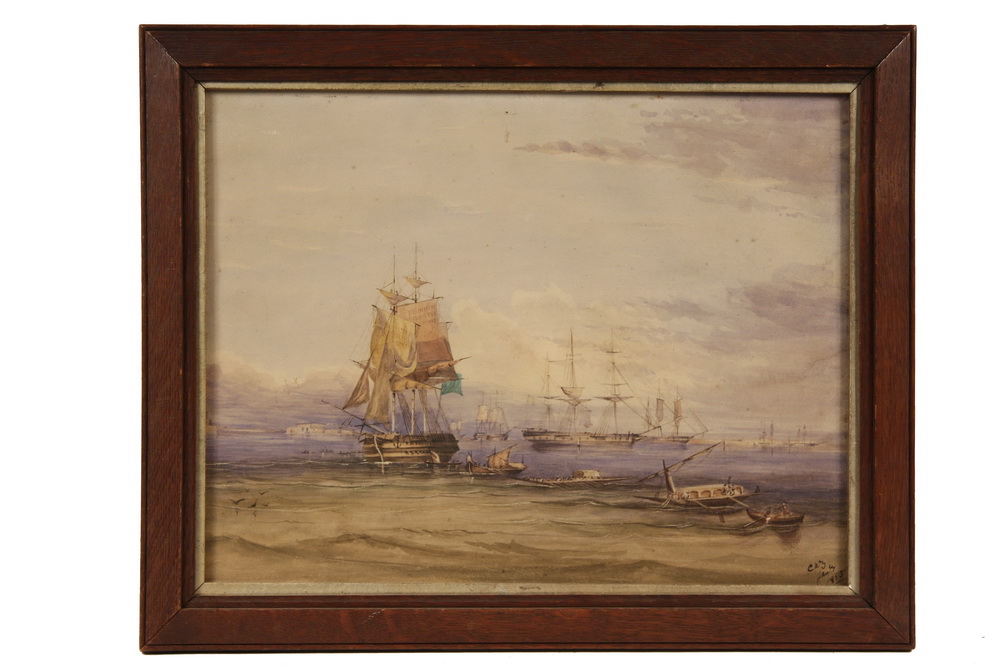 WATERCOLOR - Harbor Scene with