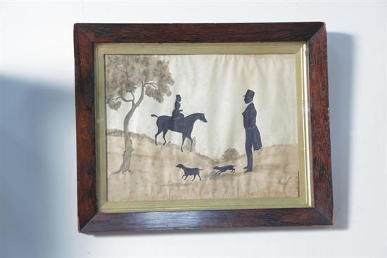 WATERCOLOR HUNTING SILHOUETTE.