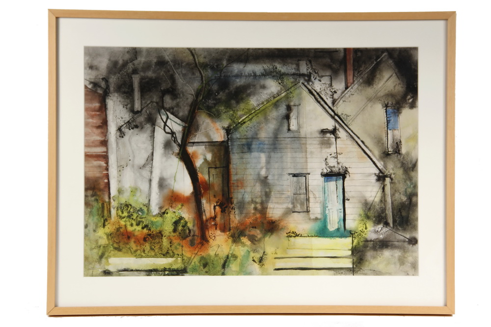 WATERCOLOR & INK - 'House in Port