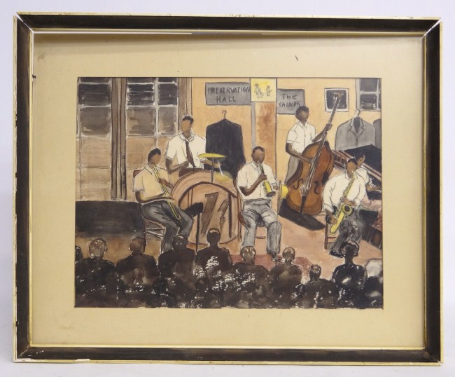 Watercolor jazz club ''Preservation