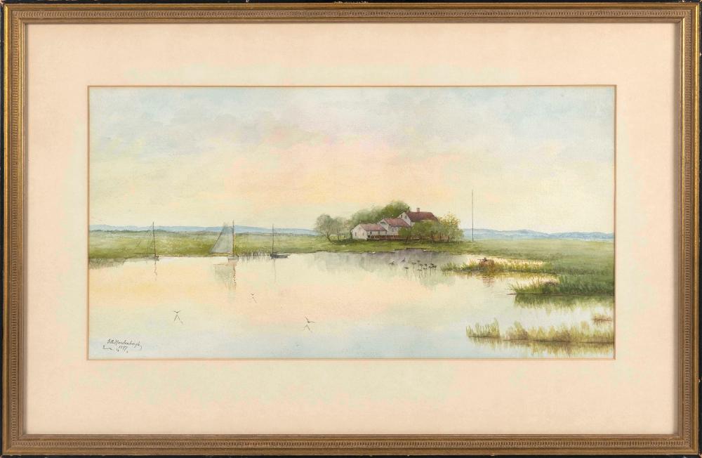 WATERCOLOR LANDSCAPE DATED 1897