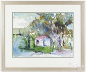 WATERCOLOR LANDSCAPE OF A WATE