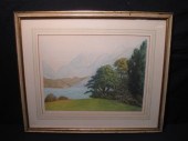 Watercolor landscape painting