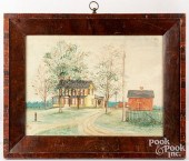 WATERCOLOR LANDSCAPE WITH FARM