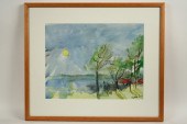 WATERCOLOR - Landscape with ho