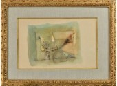 Watercolor of an abstract bird