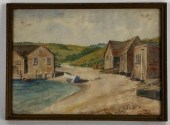 WATERCOLOR OF BEACH SHACKS 20T