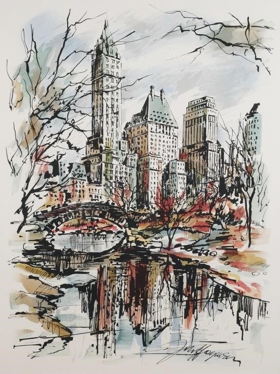 WATERCOLOR OF CENTRAL PARK, NEW