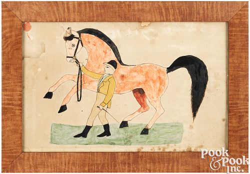WATERCOLOR OF HORSE AND