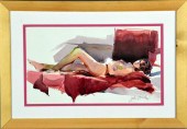 Watercolor of Reclining Nude b