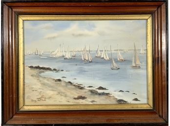 Watercolor of sailboats by