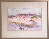 Watercolor of sand dunes by th