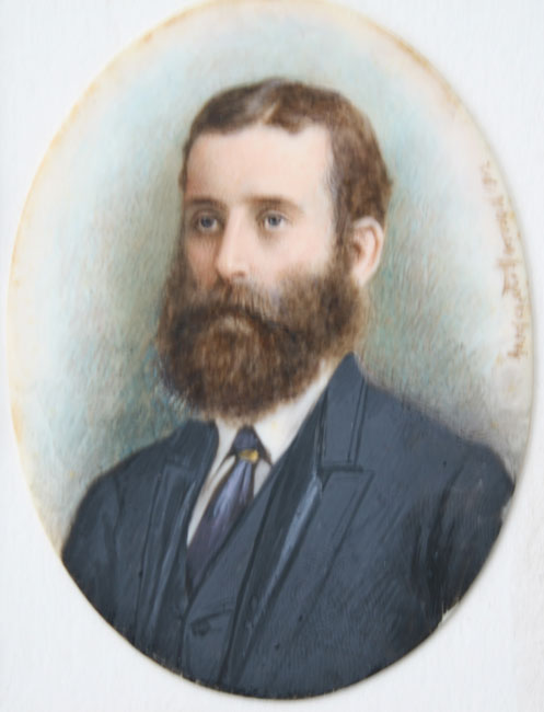 WATERCOLOR ON IVORY PORTRAIT OF A