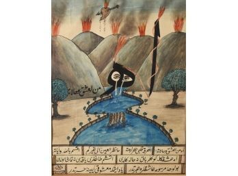 Watercolor on paper depicting