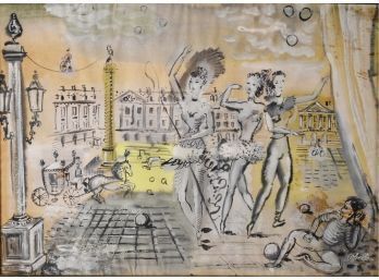 Watercolor on paper depicting