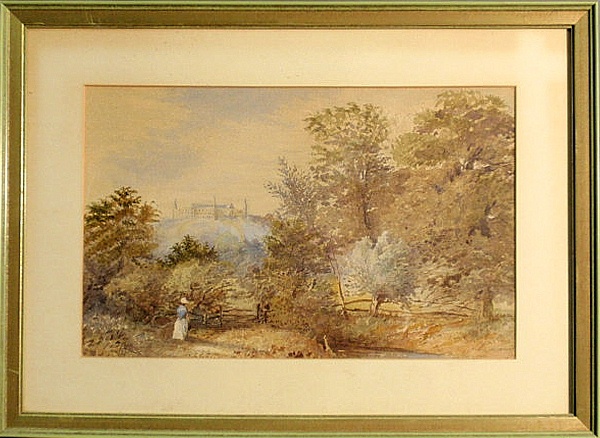 Watercolor painting landscape