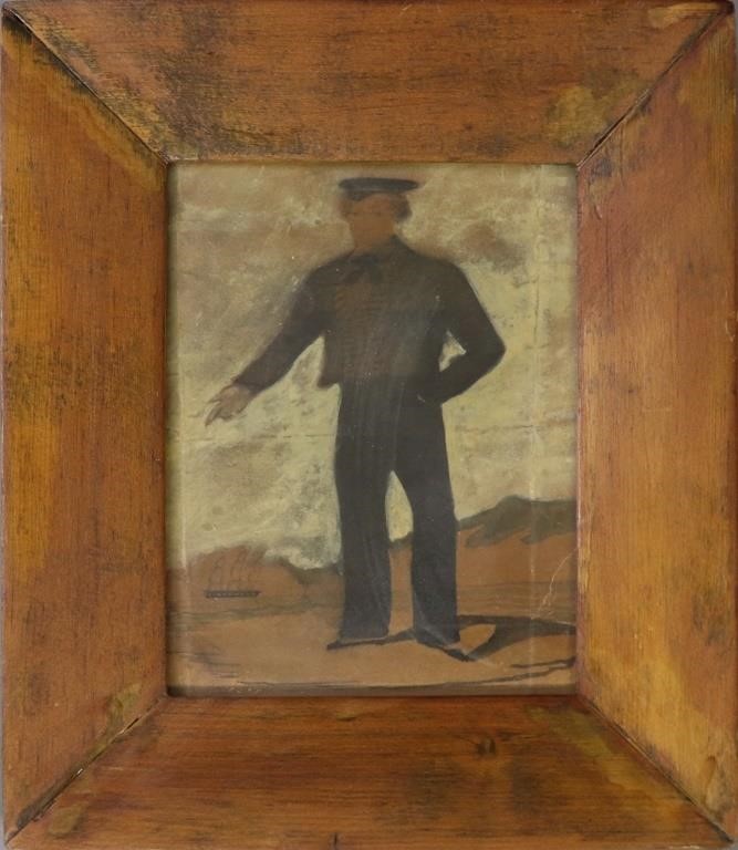 Watercolor portrait of a sailor,