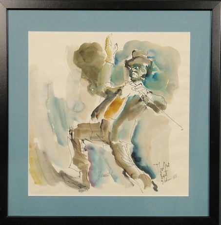 Watercolor portrait of signer