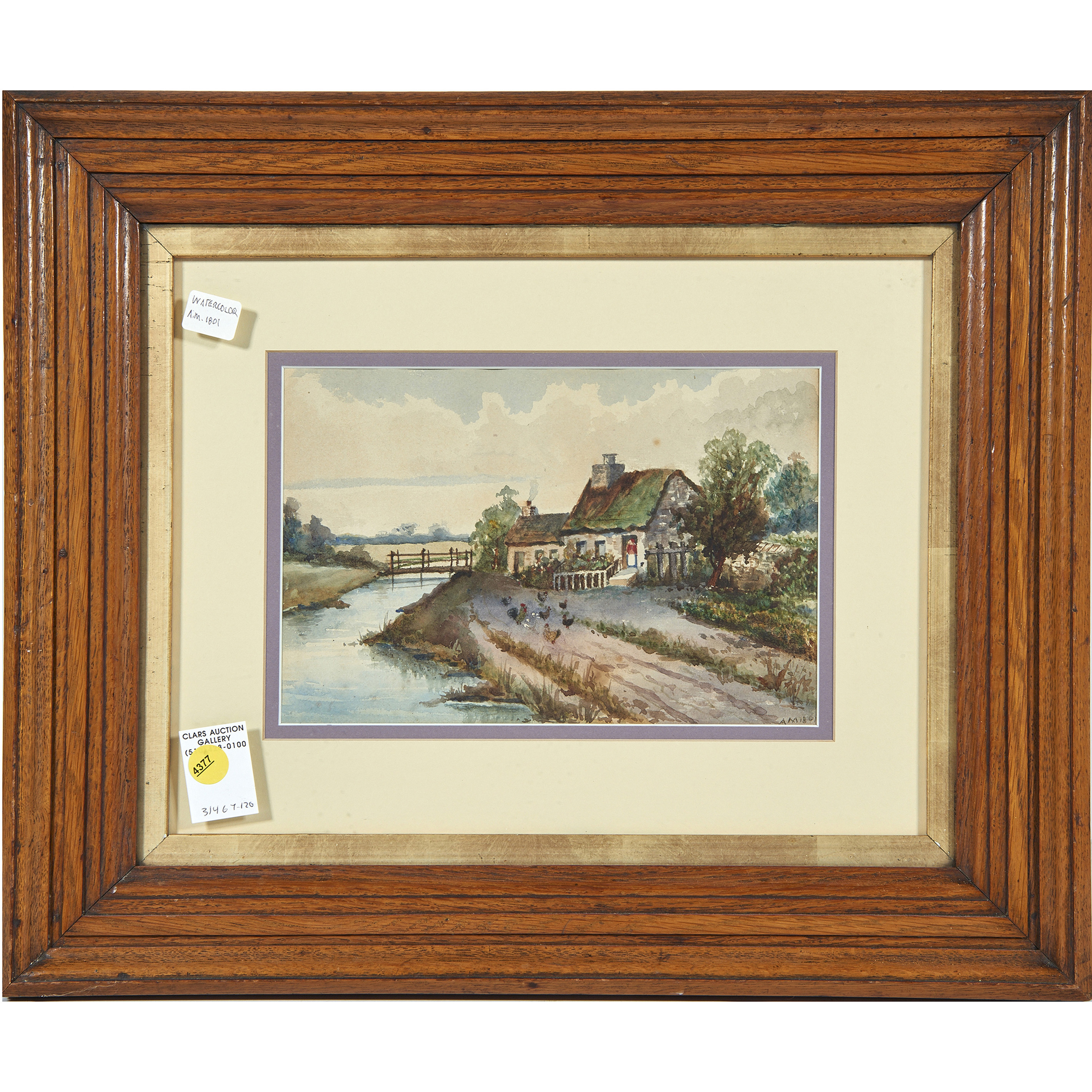 WATERCOLOR, RIVERSIDE COTTAGE