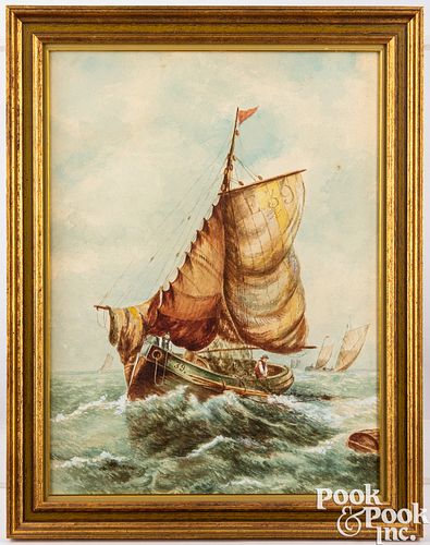WATERCOLOR SEASCAPE, EARLY 20TH
