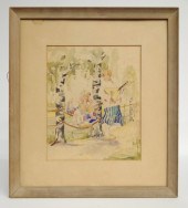 Watercolor signed and dated ''