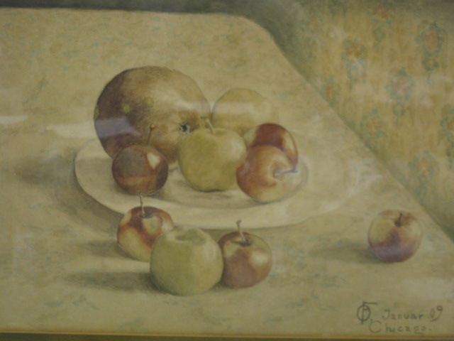 Watercolor Still Life with Apples