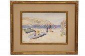 WATERCOLOR - 'Swim Beach Monhe