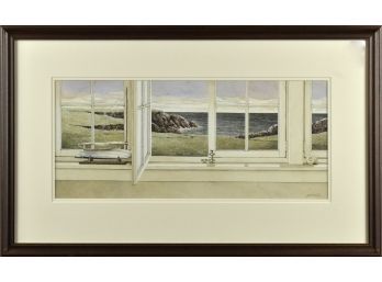 Watercolor, view of a rocky