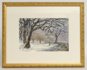 Watercolor winter landscape si