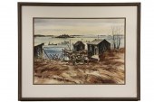 WATERCOLOR - 'Work Shacks' by