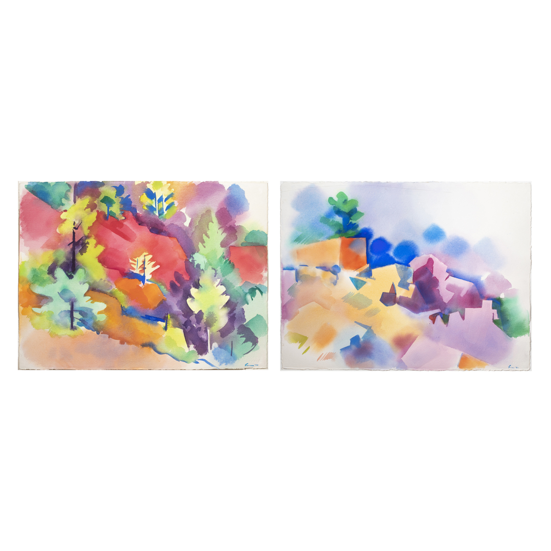 WATERCOLORS, EARLE LORAN (lot of 2)