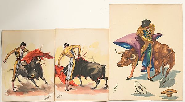 Watercolors of Spanish Matadors