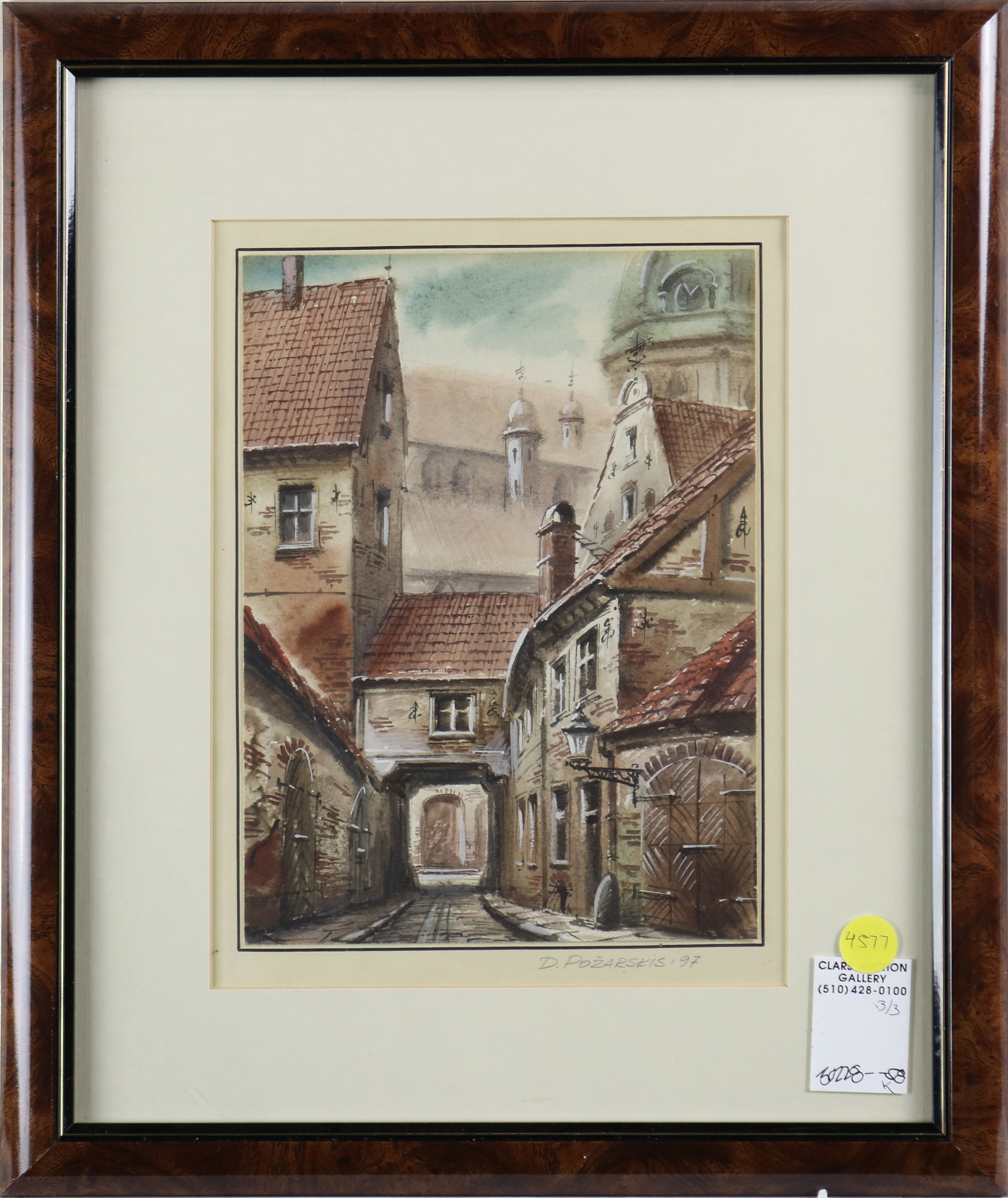 WATERCOLORS, VILLAGE SCENES (lot of