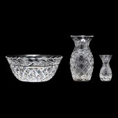 WATERFORD BOWL AND TWO VASES 2