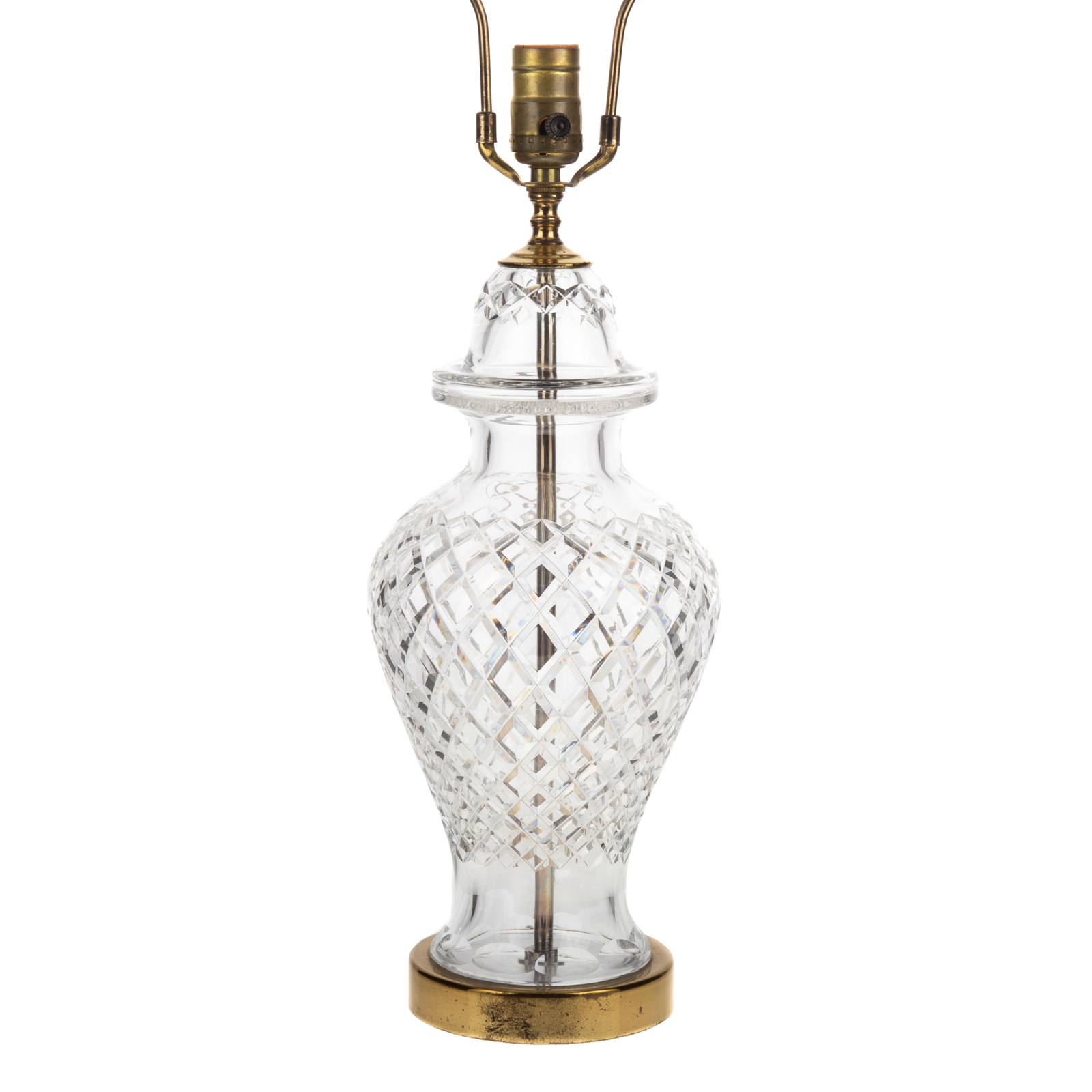 WATERFORD CRYSTAL & BRASS TABLE