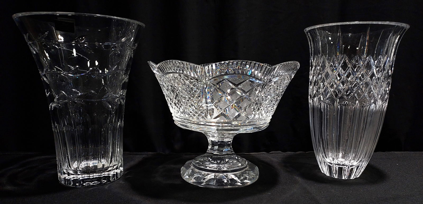 WATERFORD CRYSTAL: TWO VASES &