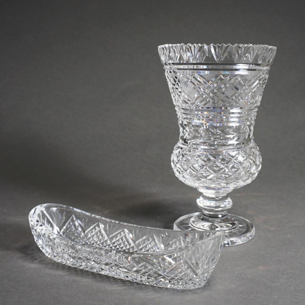 WATERFORD CUT CRYSTAL PEDESTAL VASE