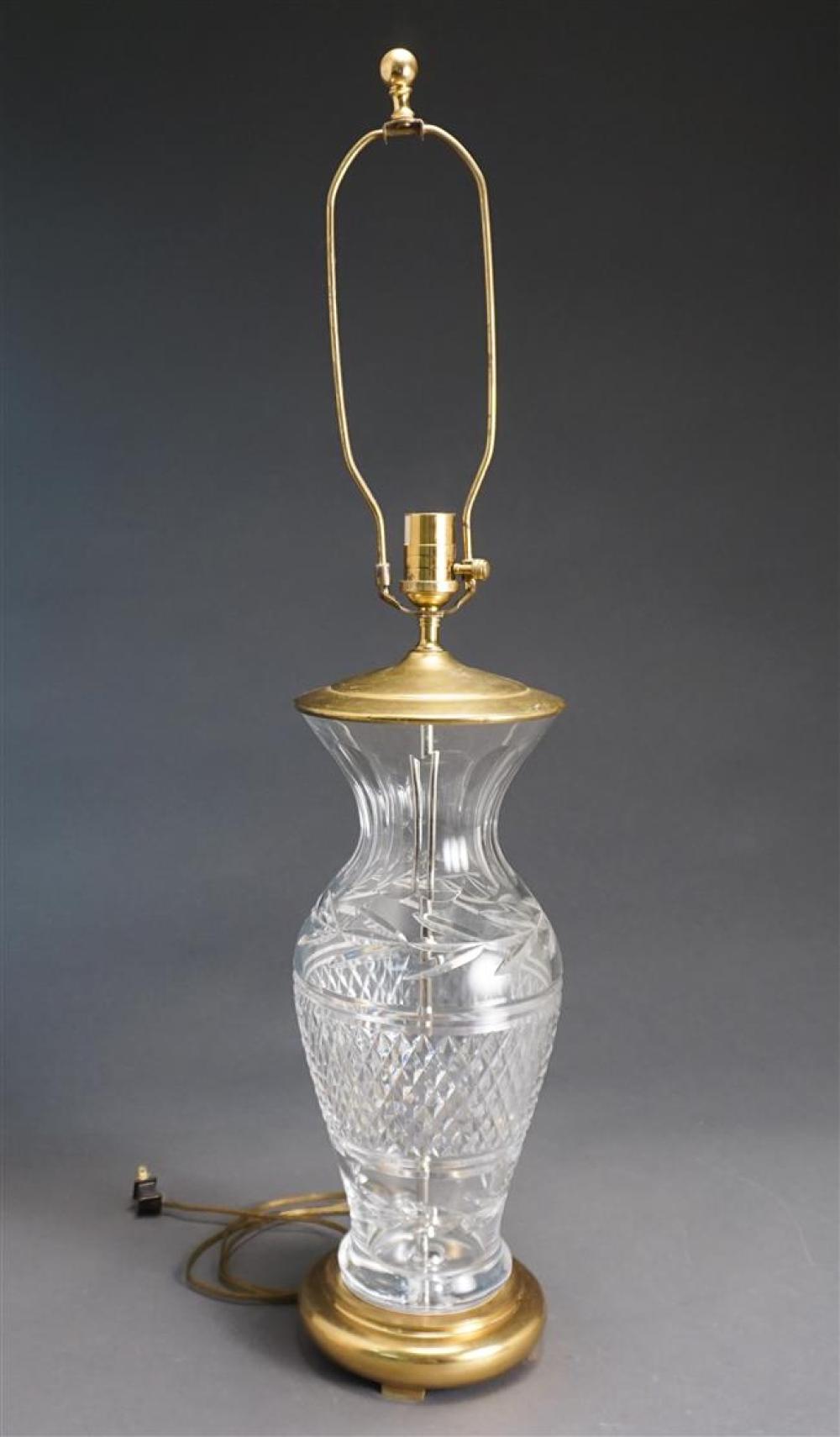 WATERFORD CUT CRYSTAL TABLE LAMP, H
