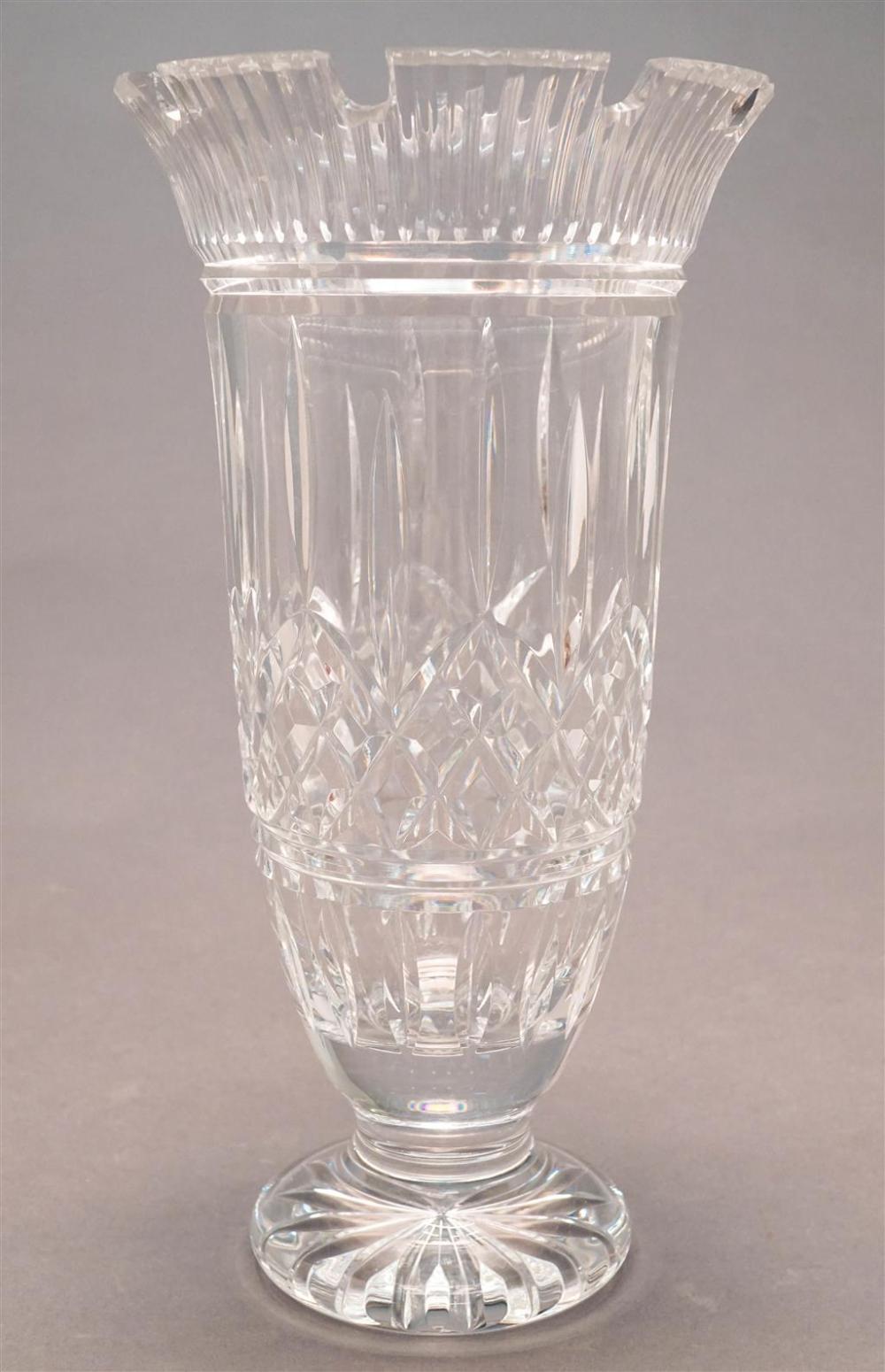 WATERFORD CUT CRYSTAL VASE, H: 11