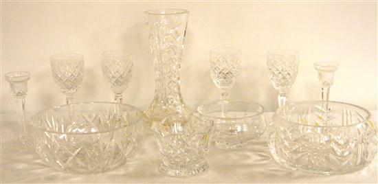 Waterford cut glass including: a