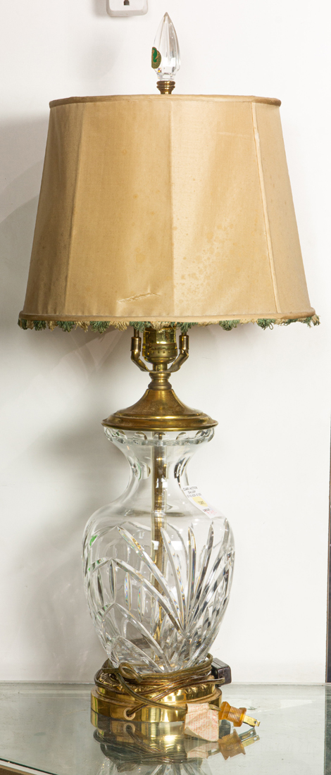 WATERFORD CUT GLASS LAMP AND