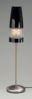 Waterford lamp, black glass diamond