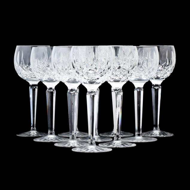 WATERFORD, TEN LISMORE WINE GOBLETS