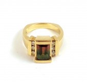 WATERMELON TOURMALINE, DIAMOND