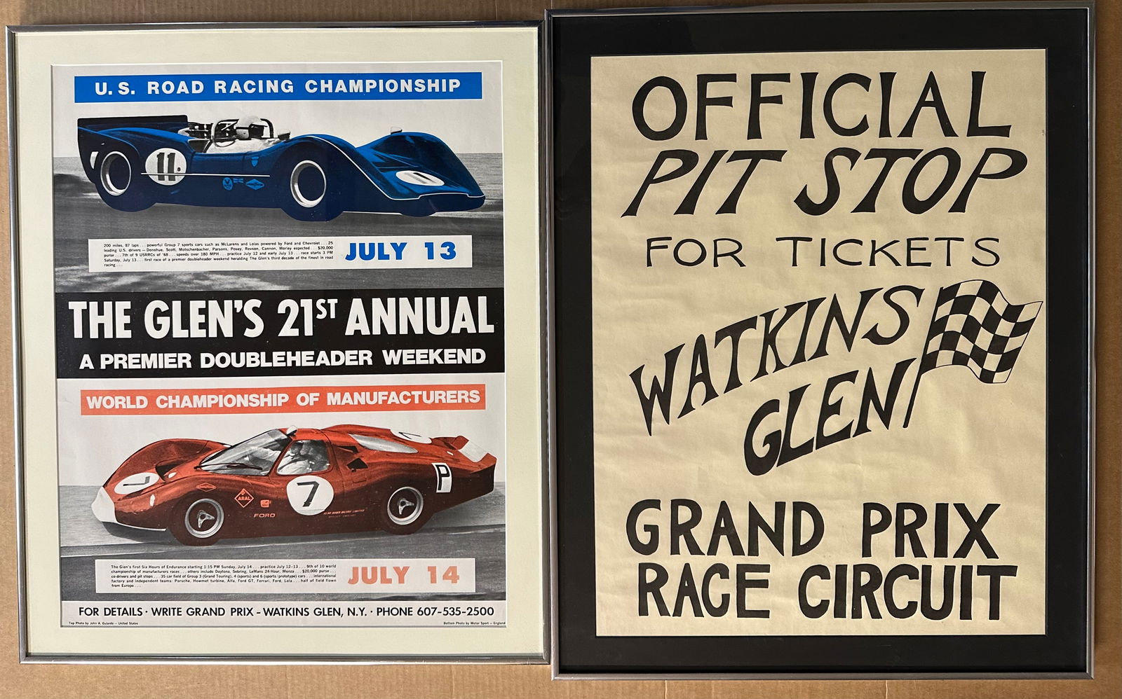 WATKINS GLEN POSTERS - PRINTED B